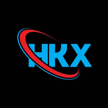 HKX logosu. HKX harfi. HKX harfli logo tasarımı. Çember ve büyük harfli monogram logosuyla HKX logosunun baş harfleri. Teknoloji, iş ve emlak markası için HKX tipografisi.