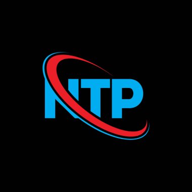 NTP logosu. NTP mektubu. NTP harf logosu tasarımı. Çember ve büyük harfli monogram logosuna bağlı NTP logosu. Teknoloji, iş ve emlak markası için NTP tipografisi.