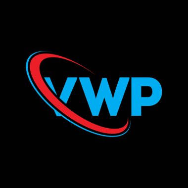 VWP logosu. VWP mektubu. VWP mektup logosu tasarımı. Çember ve büyük harfli monogram logosuna bağlı baş harfler VWP logosu. Teknoloji, iş ve emlak markası için VWP tipografisi.