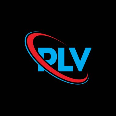 PLV logosu. PLV mektubu. PLV harf logosu tasarımı. Çember ve büyük harfli monogram logosuna bağlı PLV logosu. Teknoloji, iş ve emlak markası için PLV tipografisi.