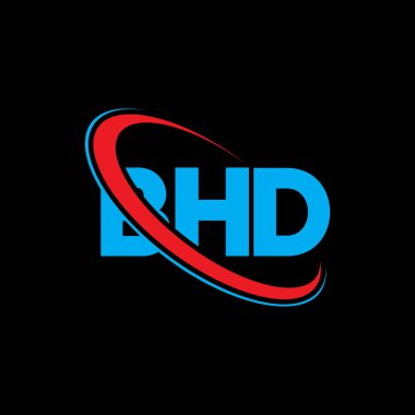 BHD logosu. BHD mektubu. BHD harf logosu tasarımı. Çember ve büyük harfli monogram logosuna bağlı baş harfler BHD logosu. Teknoloji, iş ve emlak markası için BHD tipografisi.