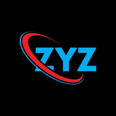 ZYZ logosu. ZYZ harfi. ZYZ harf logosu tasarımı. Çember ve büyük harfli monogram logosuna bağlı baş harfler ZYZ logosu. Teknoloji, iş ve emlak markası için ZYZ tipografisi.