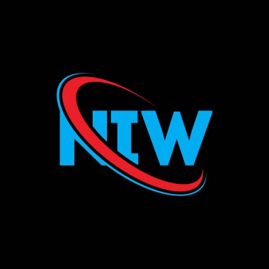NIW logosu. NiW mektubu. NIW harf logosu tasarımı. Çember ve büyük harfli monogram logosuyla birleştirilmiş NIW logosu. Teknoloji, iş ve emlak markası için NIW tipografisi.