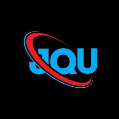 JQU logosu. JQU mektubu. JQU harf logosu tasarımı. Çember ve büyük harfli monogram logosuna bağlı baş harfler JQU logosu. Teknoloji, iş ve emlak markası için JQU tipografisi.