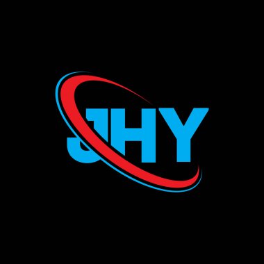 JHY logosu. JHY mektubu. JHY mektup logosu tasarımı. Çember ve büyük harfli monogram logosuyla birleştirilmiş JHY logosu. Teknoloji, iş ve emlak markası için JHY tipografisi.