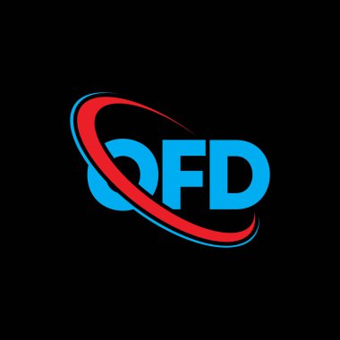 OFD logosu. OFD mektubu. OFD mektup logosu tasarımı. Çember ve büyük harfli monogram logosuna bağlı OFD logosu. Teknoloji, iş ve emlak markası için OFD tipografisi.