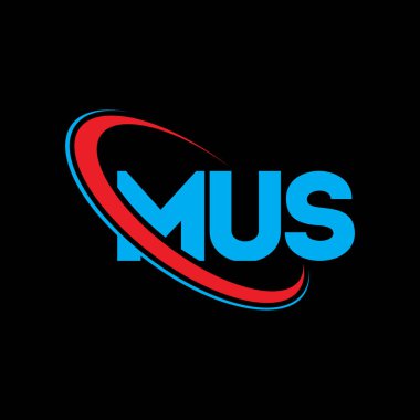 MUS logosu. MUS mektubu. MUS harf logosu tasarımı. Çember ve büyük harfli monogram logosuna bağlı MUS logosu. Teknoloji, iş ve emlak markası için MUS tipografisi.