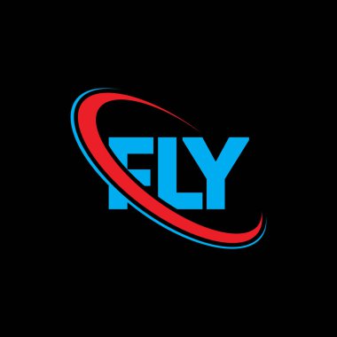 Sinek logosu. Sinek mektubu. FLY harf logosu tasarımı. Baş harfler daire ve büyük harfli monogram logosuna bağlı. Teknoloji, iş dünyası ve emlak markası için FLY tipografisi.