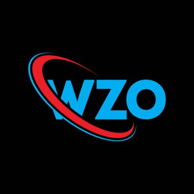 WZO logosu. WZO mektubu. WZO harf logosu tasarımı. Çember ve büyük harfli monogram logosuna bağlı baş harfler WZO logosu. Teknoloji, iş ve emlak markası için WZO tipografisi.