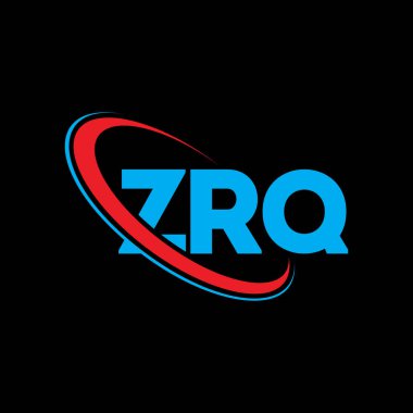 ZRQ logosu. ZRQ harfi. ZRQ harfi logo tasarımı. Çember ve büyük harfli monogram logosuna bağlı baş harfler ZRQ logosu. Teknoloji, iş ve emlak markası için ZRQ tipografisi.