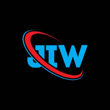 JIW logosu. JIW mektubu. JIW harf logosu tasarımı. Çember ve büyük harfli monogram logosuyla birleştirilmiş JIW logosu. Teknoloji, iş ve emlak markası için JIW tipografisi.