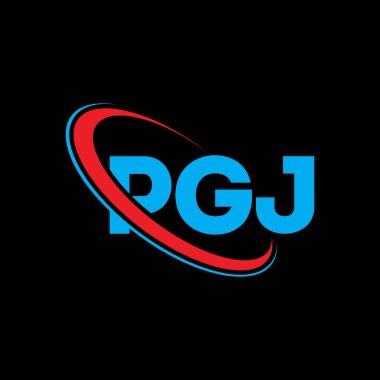 PGJ logosu. PGJ mektubu. PGJ harf logosu tasarımı. Çember ve büyük harfli monogram logosuyla PGJ logosunun baş harfleri. Teknoloji, iş ve emlak markası için PGJ tipografisi.