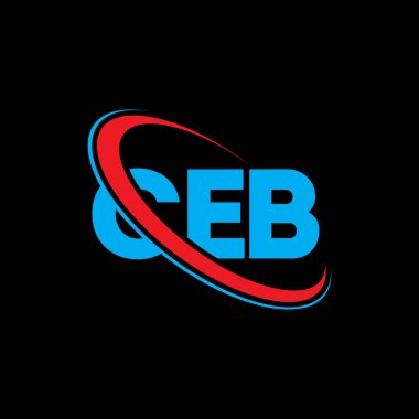 CEB logosu. CEB mektubu. CEB mektup logosu tasarımı. Çember ve büyük harfli monogram logosuna bağlı CEB logosu. Teknoloji, iş ve emlak markası için CEB tipografisi.
