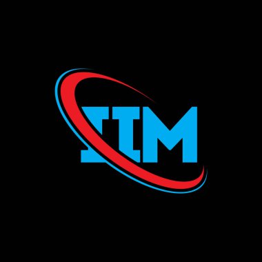 IIM logosu. IIM mektubu. IIM mektup logo tasarımı. Daireye ve büyük harfli monogram logosuna bağlı ilk IIM logosu. Teknoloji, iş ve emlak markası için IIM tipografisi.