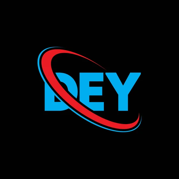 Dey Logosu Mektup Dey Harf Logosu Tasarımı Çember Büyük Harfli — Stok Vektör