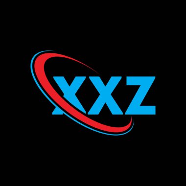 XXZ logosu. XXZ harfi. XXZ harf logosu tasarımı. Çember ve büyük harfli monogram logosuyla birleştirilmiş XXZ logosu. Teknoloji, iş ve emlak markası için XXZ tipografisi.