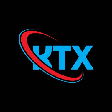 KTX logosu. KTX mektubu. KTX harfli logo tasarımı. Çember ve büyük harfli monogram logosuna bağlı baş harfler KTX logosu. Teknoloji, iş ve emlak markası için KTX tipografisi.