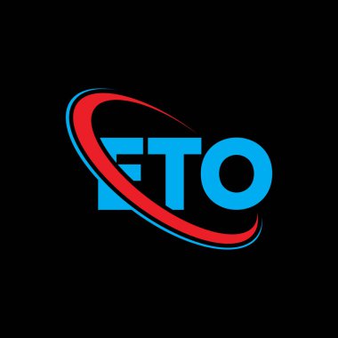 ETO logosu. ETO mektubu. ETO harfi logo tasarımı. Çember ve büyük harfli monogram logosuna bağlı baş harfler ETO logosu. Teknoloji, iş ve emlak markası için ETO tipografisi.