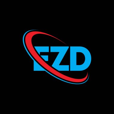 EZD logosu. EZD mektubu. EZD harf logosu tasarımı. Çember ve büyük harfli monogram logosuyla birleştirilmiş EZD logosu. Teknoloji, iş ve emlak markası için EZD tipografisi.