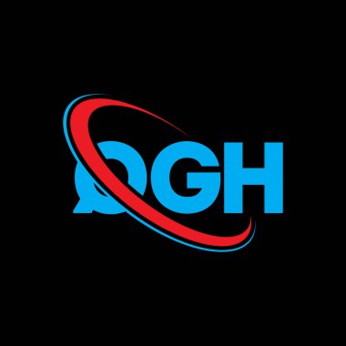 QGH logosu. QGH harfi. QGH harfli logo tasarımı. Çember ve büyük harfli monogram logosuna bağlı QGH logosu. Teknoloji, iş ve emlak markası için QGH tipografisi.