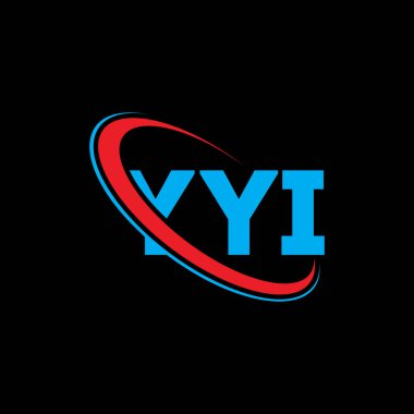 YYI logosu. YYI mektubu. YYI harf logosu tasarımı. Çember ve büyük harfli monogram logosuyla birleştirilmiş YYI logosu. Teknoloji, iş ve emlak markası için YYI tipografisi.