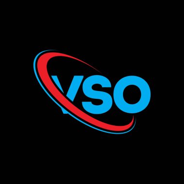 VSO logosu. VSO mektubu. VSO mektup logosu tasarımı. Çember ve büyük harfli monogram logosuna bağlı baş harfler VSO logosu. Teknoloji, iş ve emlak markası için VSO tipografisi.