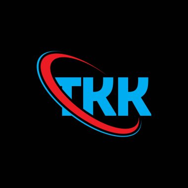 TKK logosu. TKK mektubu. TKK harf logosu tasarımı. Çember ve büyük harfli monogram logosuna bağlı baş harfler TKK logosu. Teknoloji, iş ve emlak markası için TKK tipografisi.