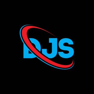 DJS logosu. DJS mektubu. DJS mektup logosu tasarımı. Daire ve büyük harfli monogram logosuna bağlı DJS logosu. Teknoloji, iş ve emlak markası için DJS tipografisi.