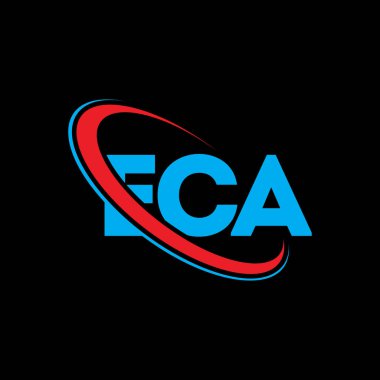 ECA logosu. ECA mektubu. ECA mektup logosu tasarımı. Çember ve büyük harfli monogram logosuna bağlı baş harfler ECA logosu. Teknoloji, iş ve emlak markası için ACA tipografisi.