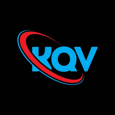 KQV logosu. KQV mektubu. KQV harf logo tasarımı. Çember ve büyük harfli monogram logo ile birleştirilmiş KQV logosu. Teknoloji, iş ve emlak markası için KQV tipografisi.