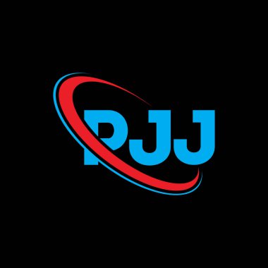 PJJ logosu. PJJ mektubu. PJJ mektup logosu tasarımı. Çember ve büyük harfli monogram logosuna bağlı baş harfler. Teknoloji, iş ve emlak markası için PJJ tipografisi.