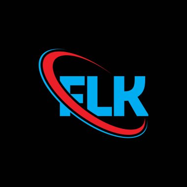 FLK logosu. FLK mektubu. FLK mektup logosu tasarımı. Çember ve büyük harfli monogram logosuna bağlı FLK logosu. Teknoloji, iş ve emlak markası için FLK tipografisi.