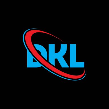 DKL logosu. DKL mektubu. DKL mektup logosu tasarımı. Çember ve büyük harfli monogram logosuyla birleştirilmiş DKL logosu. Teknoloji, iş ve emlak markası için DKL tipografisi.