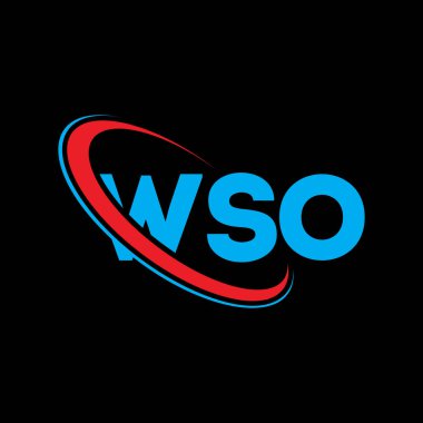 WSO logosu. Dünya Ticaret Örgütü mektubu. WSO mektup logosu tasarımı. Çember ve büyük harfli monogram logosuna bağlı WSO logosu. Teknoloji, iş ve emlak markası için WSO tipografisi.