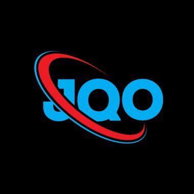 JQO logosu. JQO mektubu. JQO harf logosu tasarımı. Çember ve büyük harfli monogram logosuna bağlı baş harfler JQO logosu. Teknoloji, iş ve emlak markası için JQO tipografisi.