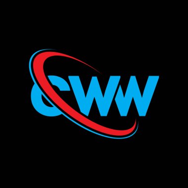 CWW logosu. CWW mektubu. CWW harf logosu tasarımı. Çember ve büyük harfli monogram logosuyla birleştirilmiş CWW logosu. Teknoloji, iş ve emlak markası için CWW tipografisi.