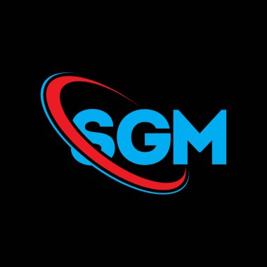 SGM logosu. SGM mektubu. SGM harf logosu tasarımı. Çember ve büyük harfli monogram logosuna bağlı SGM logosu. Teknoloji, iş ve emlak markası için SGM tipografisi.