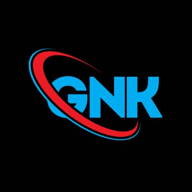 GNK logosu. GNK mektubu. GNK harf logosu tasarımı. Çember ve büyük harfli monogram logosuyla birleştirilmiş GNK logosu. Teknoloji, iş ve emlak markası için GNK tipografisi.