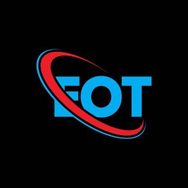 EOT logosu. EOT mektubu. EOT harf logosu tasarımı. Çember ve büyük harfli monogram logosuyla EOT logosunun baş harfleri. Teknoloji, iş ve emlak markası için EOT tipografisi.