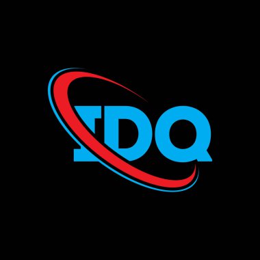 IDQ logosu. IDQ mektubu. IDQ harfi logo tasarımı. Daire ve büyük harfli monogram logosuna bağlı ilk IDQ logosu. Teknoloji, iş ve emlak markaları için IDQ tipografisi.