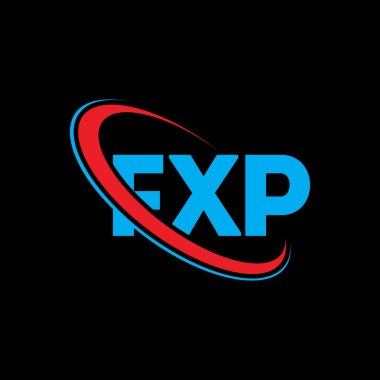 FXP logosu. FXP mektubu. FXP harf logosu tasarımı. Çember ve büyük harfli monogram logosuna bağlı FXP logosu. Teknoloji, iş ve emlak markası için FXP tipografisi.