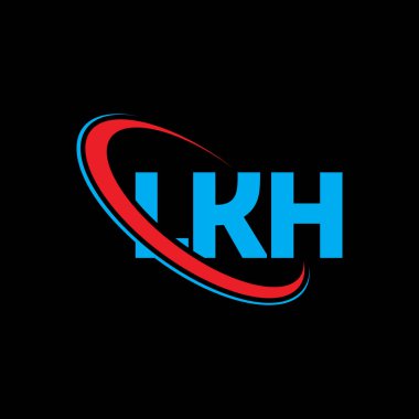 LKH logosu. LKH mektubu. LKH harf logosu tasarımı. Çember ve büyük harfli monogram logosuna bağlı ilk LKH logosu. Teknoloji, iş ve emlak markası için LKH tipografisi.