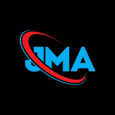 JMA logosu. JMA mektubu. JMA mektup logosu tasarımı. Çember ve büyük harfli monogram logosuna bağlı JMA logosu. Teknoloji, iş ve emlak markası için JMA tipografisi.