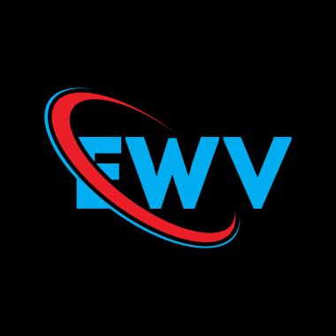 EWV logosu. EWV mektubu. EWV mektup logosu tasarımı. Çember ve büyük harfli monogram logosuna bağlı baş harfler. Teknoloji, iş ve emlak markası için EWV tipografisi.