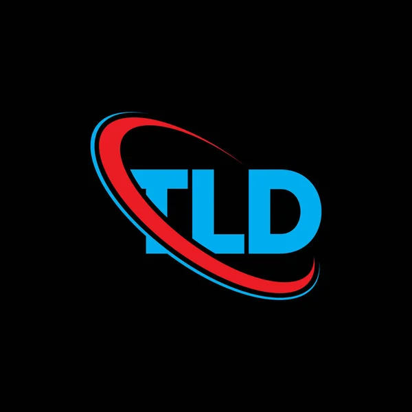 Tldロゴ Tldの手紙 Tld文字ロゴデザイン 初期のTldロゴはサークルロゴと大文字のモノグラムロゴがリンクされています ビジネスおよび不動産ブランドのためのTldタイポグラフィ — ストックベクタ