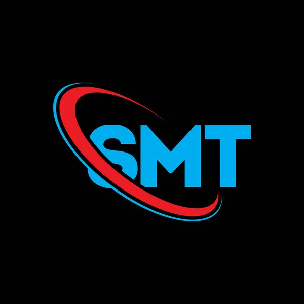 stock vector SMT logo. SMT letter. SMT letter logo design. Initials SMT logo linked with circle and uppercase monogram logo. SMT typography for technology, business and real estate brand.