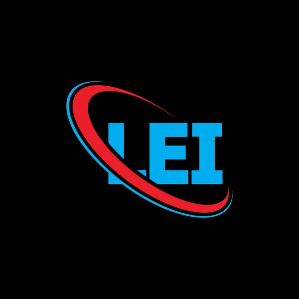 Lei Logó Lee Levél Lei Betűlogó Tervezés Kezdeményezések Lei Logó — Stock Vector