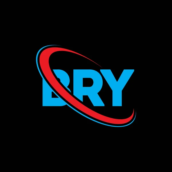 Bry Logosu Bry Mektubu Bry Mektup Logosu Tasarımı Çember Büyük — Stok Vektör