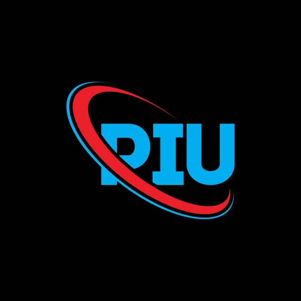 Piu Logotyp Piu Brev Design Piu Brevets Logotyp Initialer Piu — Stock vektor