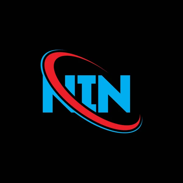 Logo Nin Dopis Nin Návrh Loga Nin Písmene Iniciály Logo — Stockový vektor